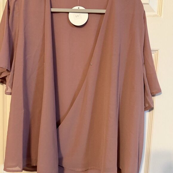 NWT Zenana Mauve Tie Shirt Size XL - Picture 5 of 5